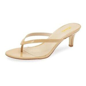 Womens Flip Flop Sandals Slip on Kitten Heel Mules Round Toe Slides Summer